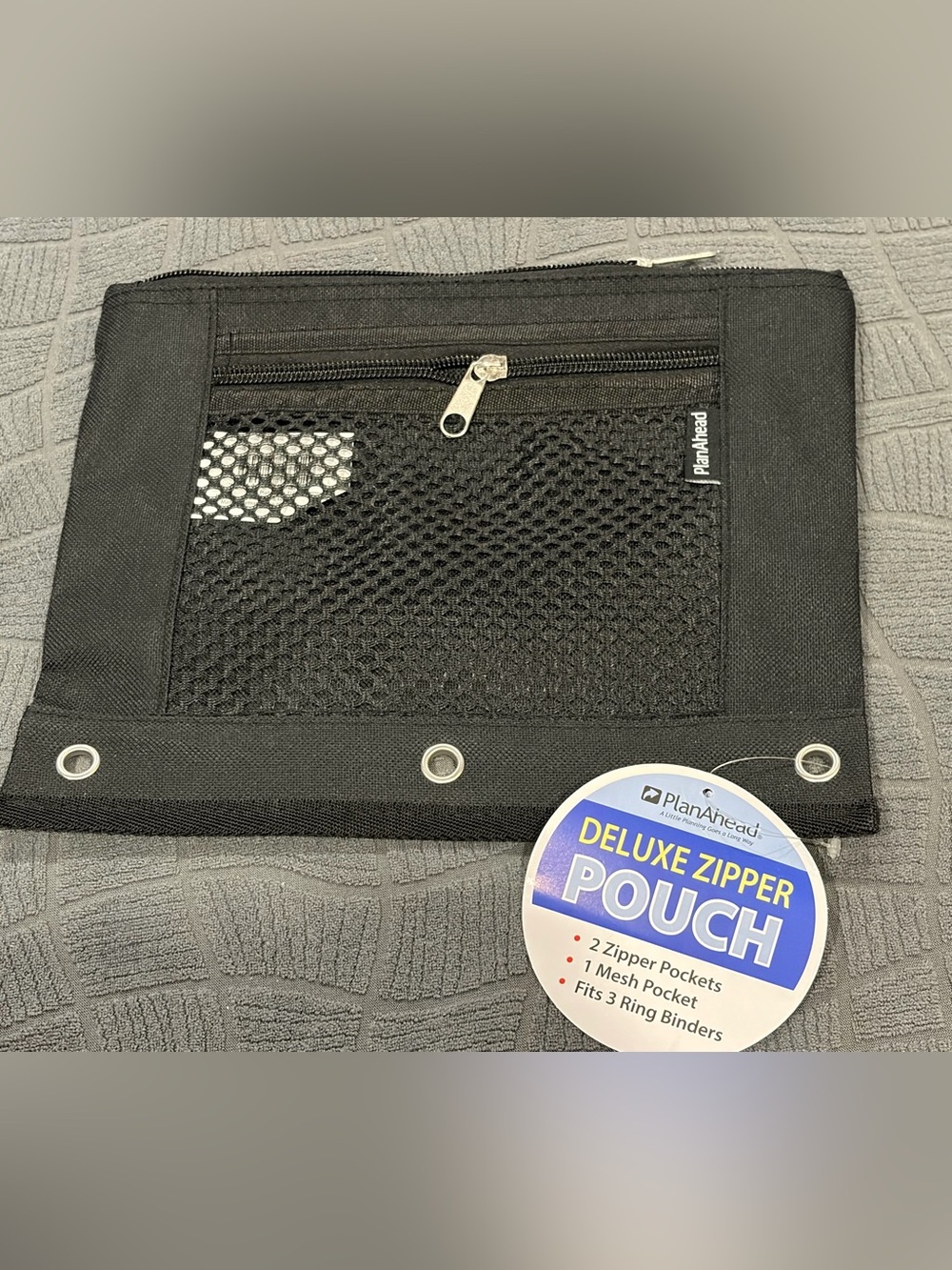 Black Deluxe Zipper Pouch
